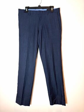 Banana Republic 100% Wool Modern Slim Fit Dress Pants Navy Blue Size 33
